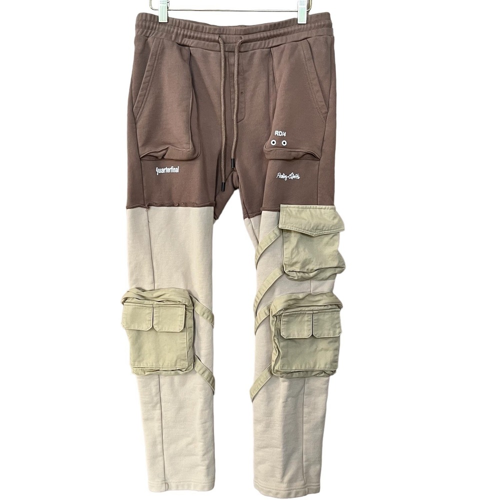 Quarterfinal Cargo Sweatpants RD/4 Mens Medium Beige Tan Pushing Limits Casual